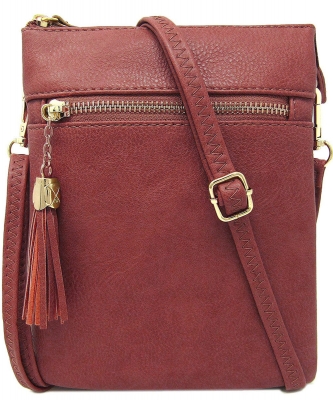 Fashion Multi Compartment Cross Body Bag WU022 COFFEE